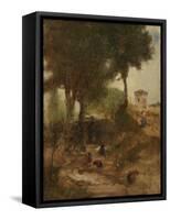 Sketch for Washing Day Near Perugia, 1873-George Snr. Inness-Framed Stretched Canvas