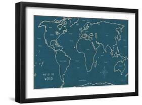 Sketch Map II Blue-Sue Schlabach-Framed Art Print