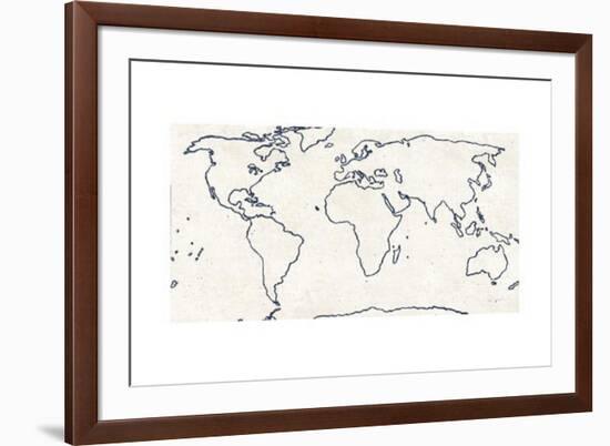 Sketch Map Navy-Sue Schlabach-Framed Art Print