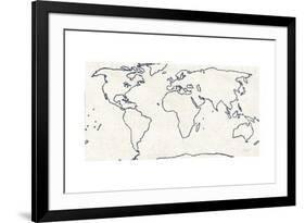 Sketch Map Navy-Sue Schlabach-Framed Art Print