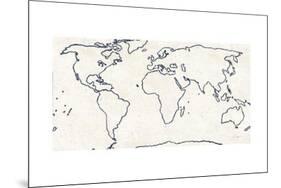 Sketch Map Navy-Sue Schlabach-Mounted Art Print