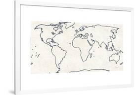 Sketch Map Navy-Sue Schlabach-Framed Art Print