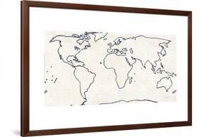 Sketch Map Navy-Sue Schlabach-Framed Art Print