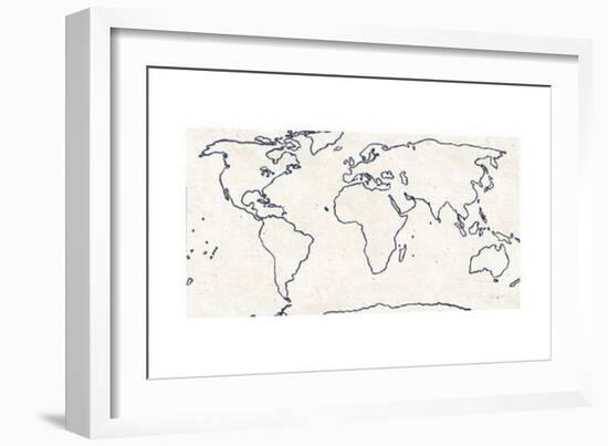 Sketch Map Navy-Sue Schlabach-Framed Art Print