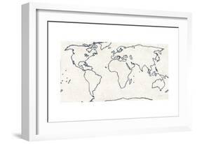 Sketch Map Navy-Sue Schlabach-Framed Art Print