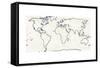 Sketch Map Navy-Sue Schlabach-Framed Stretched Canvas