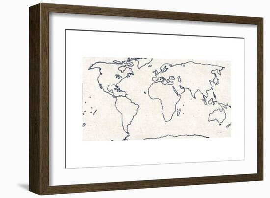 Sketch Map Navy-Sue Schlabach-Framed Premium Giclee Print