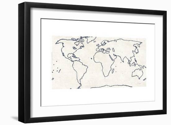 Sketch Map Navy-Sue Schlabach-Framed Premium Giclee Print