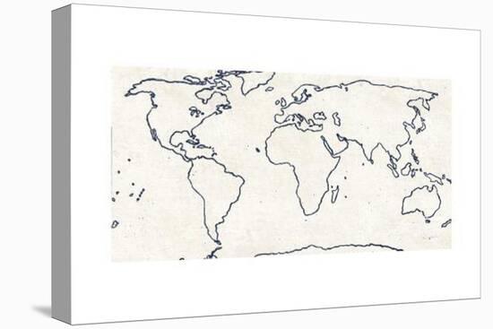 Sketch Map Navy-Sue Schlabach-Stretched Canvas