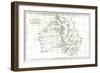 Sketch Map of Australia Showing the Position of Mr. Stuart's Route, 1864-null-Framed Giclee Print