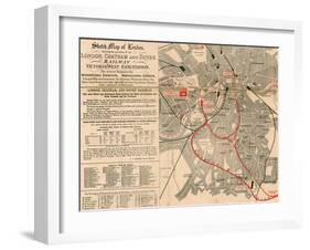 Sketch Map of London Showing the Position of the London, Chatham and Dover Railway-null-Framed Giclee Print