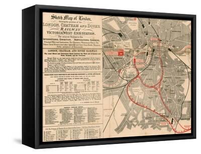 London Chatham And Dover Railway Map Sketch Map Of London Showing The Position Of The London, Chatham And Dover  Railway' Giclee Print | Allposters.com
