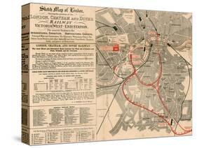 Sketch Map of London Showing the Position of the London, Chatham and Dover Railway-null-Stretched Canvas