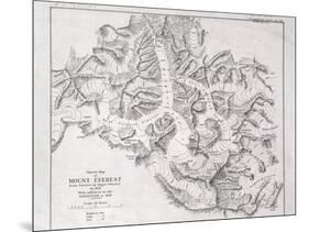 Sketch Map of Mount Everest from Surveys by Major Wheeler in 1921 with Addi-English School-Mounted Giclee Print