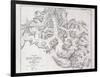 Sketch Map of Mount Everest from Surveys by Major Wheeler in 1921 with Addi-English School-Framed Giclee Print