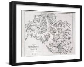 Sketch Map of Mount Everest from Surveys by Major Wheeler in 1921 with Addi-English School-Framed Giclee Print