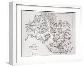 Sketch Map of Mount Everest from Surveys by Major Wheeler in 1921 with Addi-English School-Framed Giclee Print