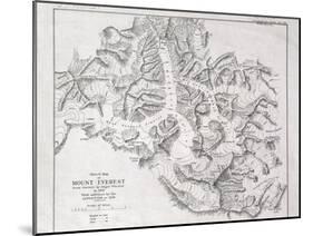 Sketch Map of Mount Everest from Surveys by Major Wheeler in 1921 with Addi-English School-Mounted Giclee Print