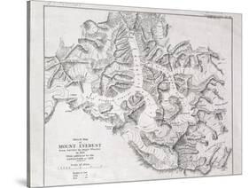 Sketch Map of Mount Everest from Surveys by Major Wheeler in 1921 with Addi-English School-Stretched Canvas