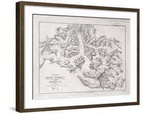 Sketch Map of Mount Everest from Surveys by Major Wheeler in 1921 with Addi-English School-Framed Giclee Print