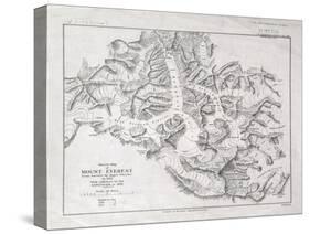 Sketch Map of Mount Everest from Surveys by Major Wheeler in 1921 with Addi-English School-Stretched Canvas