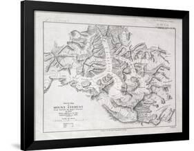 Sketch Map of Mount Everest from Surveys by Major Wheeler in 1921 with Addi-English School-Framed Giclee Print