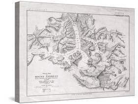 Sketch Map of Mount Everest from Surveys by Major Wheeler in 1921 with Addi-English School-Stretched Canvas