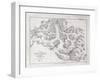 Sketch Map of Mount Everest from Surveys by Major Wheeler in 1921 with Addi-English School-Framed Giclee Print