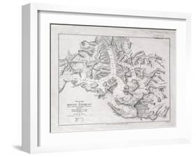 Sketch Map of Mount Everest from Surveys by Major Wheeler in 1921 with Addi-English School-Framed Giclee Print