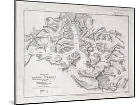 Sketch Map of Mount Everest from Surveys by Major Wheeler in 1921 with Addi-English School-Mounted Giclee Print