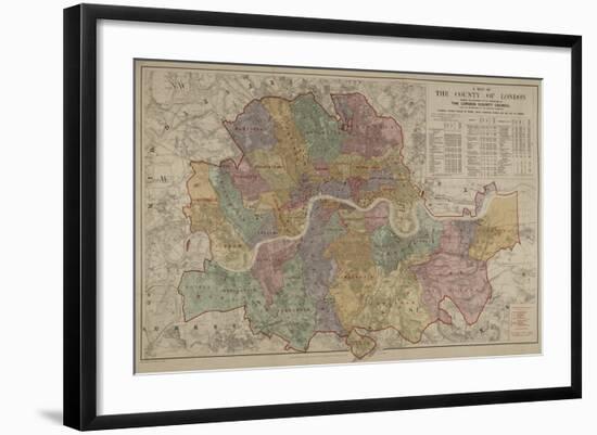 Sketch Map Of the London Postal District-Edward Stanford-Framed Giclee Print