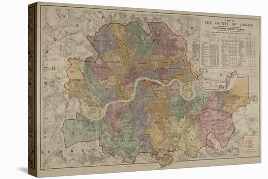 Sketch Map Of the London Postal District-Edward Stanford-Stretched Canvas
