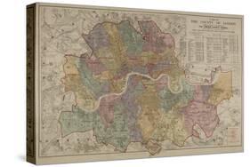 Sketch Map Of the London Postal District-Edward Stanford-Stretched Canvas