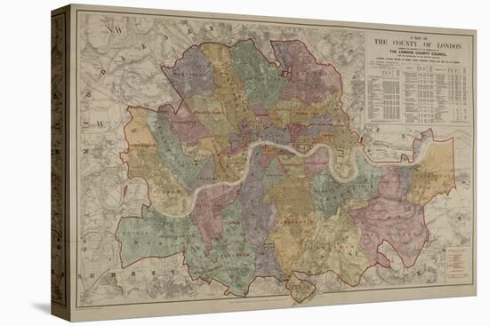 Sketch Map Of the London Postal District-Edward Stanford-Stretched Canvas