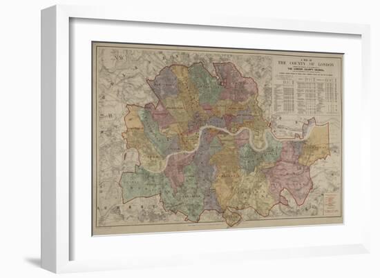 Sketch Map Of the London Postal District-Edward Stanford-Framed Giclee Print