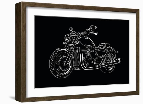 Sketch Motorcycle-Trankvilizator-Framed Art Print