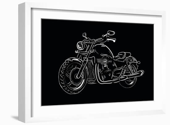 Sketch Motorcycle-Trankvilizator-Framed Art Print