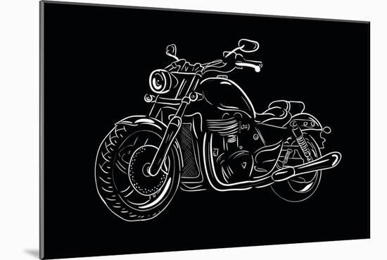 Sketch Motorcycle-Trankvilizator-Mounted Art Print