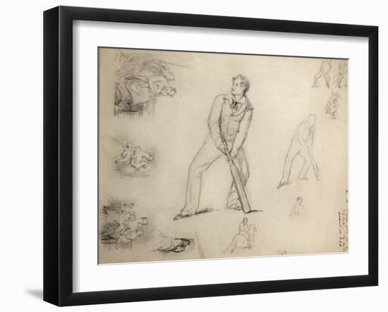 Sketch of a A Cricketer-George Frederick Watts-Framed Giclee Print