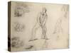 Sketch of a A Cricketer-George Frederick Watts-Stretched Canvas