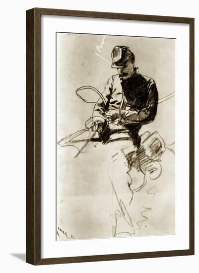 Sketch of a Cavalry Soldier (Civil War)-Winslow Homer-Framed Giclee Print