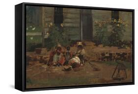 Sketch of a Cottage Yard, c.1876-Winslow Homer-Framed Stretched Canvas