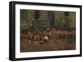 Sketch of a Cottage Yard, c.1876-Winslow Homer-Framed Giclee Print