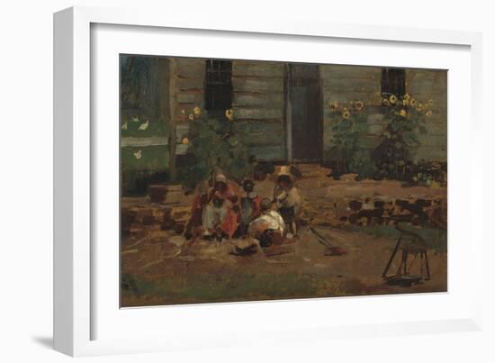 Sketch of a Cottage Yard, c.1876-Winslow Homer-Framed Giclee Print