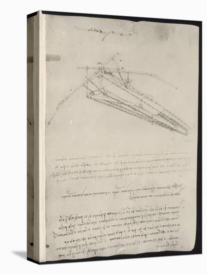 Sketch of a Design for a Flying Machine-Leonardo da Vinci-Stretched Canvas