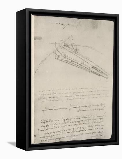 Sketch of a Design for a Flying Machine-Leonardo da Vinci-Framed Stretched Canvas