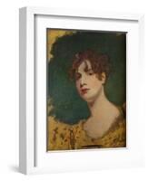 'Sketch of a Female Head', 18th century-George Romney-Framed Giclee Print