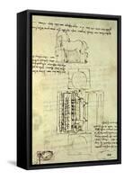 Sketch of a Horse and Various Other Diagrams-Leonardo da Vinci-Framed Stretched Canvas