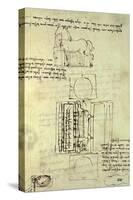 Sketch of a Horse and Various Other Diagrams-Leonardo da Vinci-Stretched Canvas