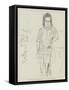 Sketch of a Little Girl Drawn by the Shah at Brighton-null-Framed Stretched Canvas